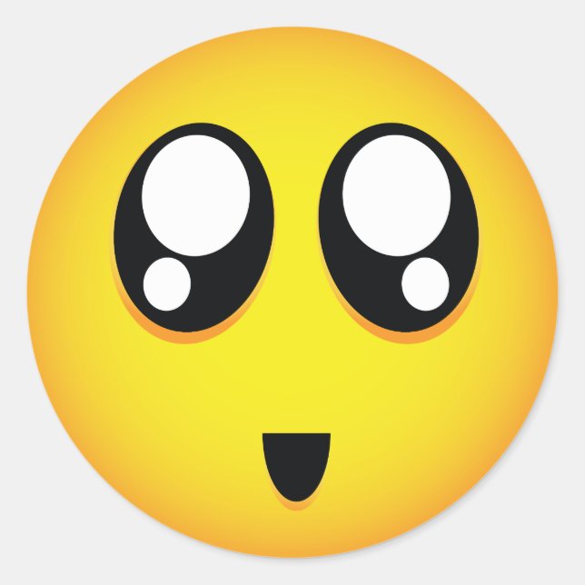 Big beautiful eyes emoji classic round sticker (Front)
