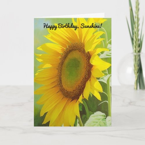 Big Beautiful Sunflower Happy Birthday Sunshine  Card