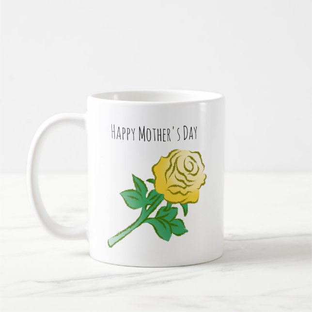 Big Beautiful Yellow Rose Coffee Mug (Left)