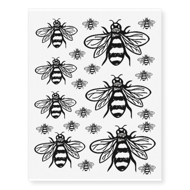 Big Bee Temporary Tattoos (Front)
