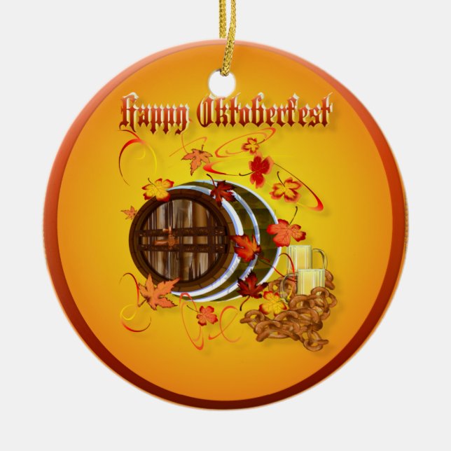 Big Beer-Happy Oktoberfest  Ornament (Front)