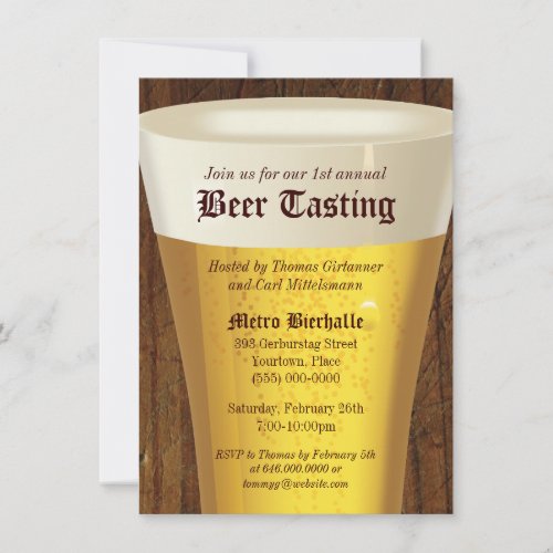 Big Beer Tasting Party Invitation