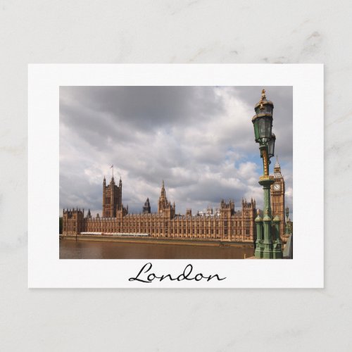 Big Ben and Parliament in London white text card