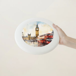 Big Ben and red bus in London Wham-O Frisbee