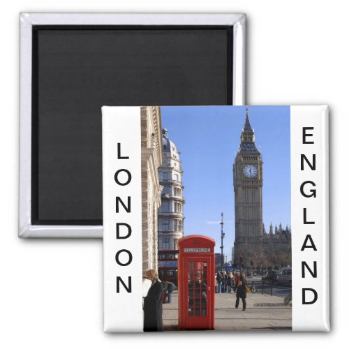 Big Ben and Red Telephone box in London Magnet