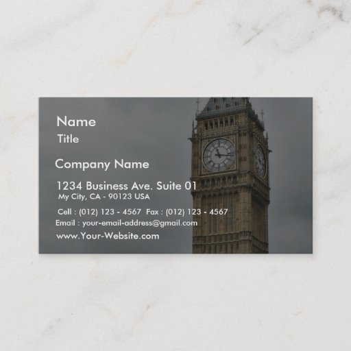 Customizable Big Ben And The Houses Of Parliament In London Business Card Template