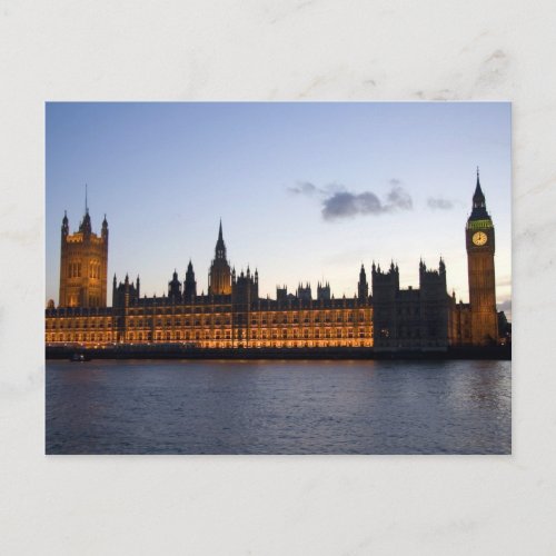 Big Ben and the Houses of Parliament in the city Postcard