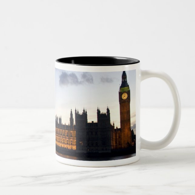 Big Ben and the Houses of Parliament in the city Two-Tone Coffee Mug (Right)