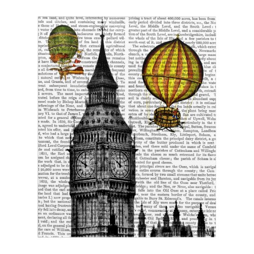 Big Ben and Vintage Hot Air Balloons Acrylic Print