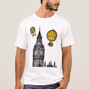 Big Ben and Vintage Hot Air Balloons T-Shirt