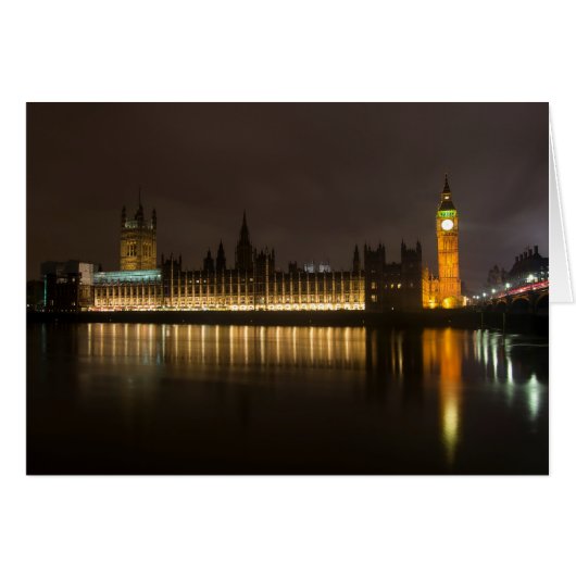 Big ben at night cards (Front Horizontal)