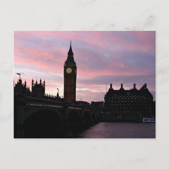 Big Ben at Sunset, London  Postcard (Front)