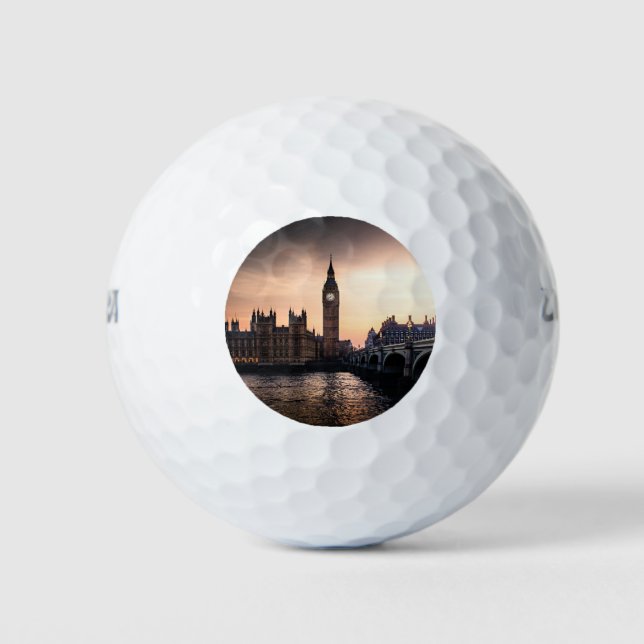 Big Ben by River Thames in London Golf Balls (Front)