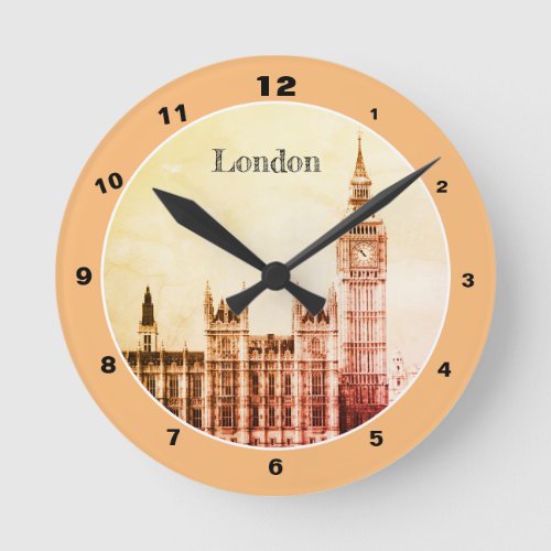 Big Ben Clock  London Westminster  vintage UK