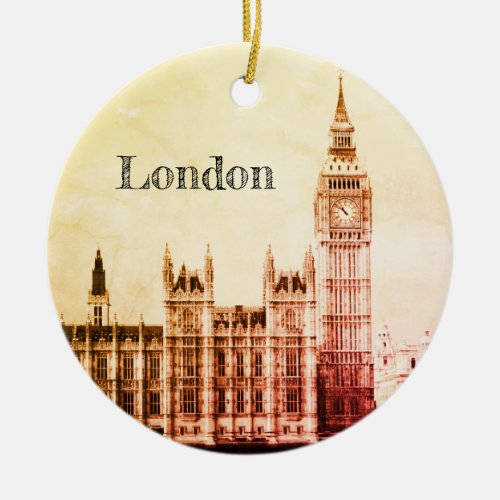 Big Ben Clock  London Westminster  vintage UK Ceramic Ornament