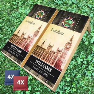 Big Ben Clock & London, Westminster / vintage UK Cornhole Set