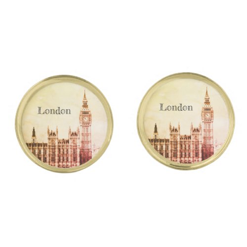 Big Ben Clock  London Westminster  vintage UK  Cufflinks