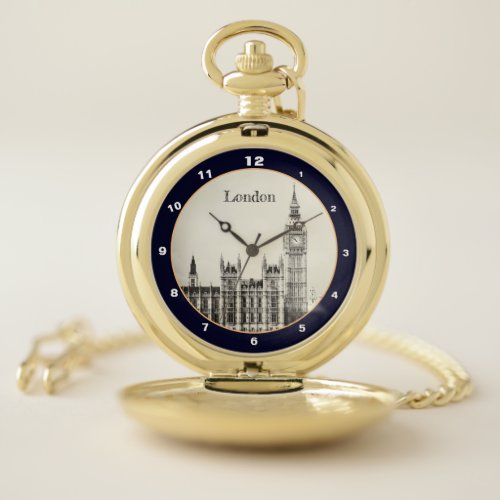 Big Ben Clock  London Westminster vintage UK  Pocket Watch