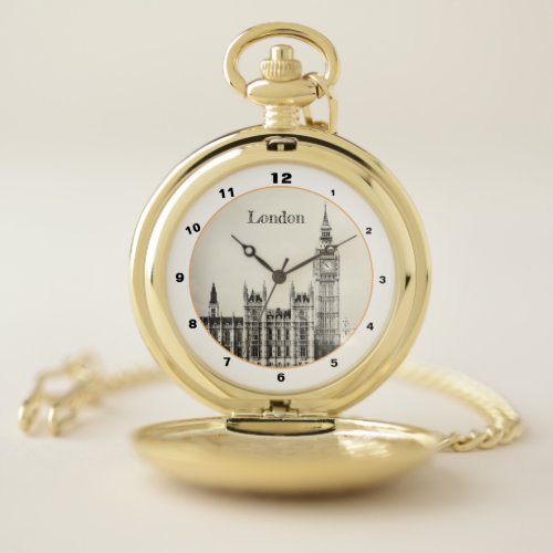 Big Ben Clock  London Westminster vintage UK Wa Pocket Watch