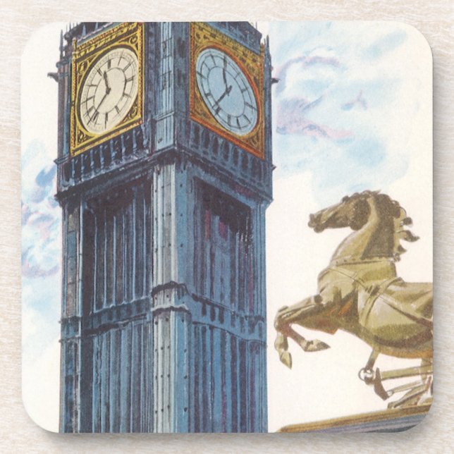 Big Ben Clock Tower at the Palace of Westminster Beverage Coaster (Front)