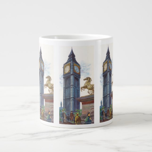 Big Ben Clock Tower at the Palace of Westminster Giant Coffee Mug (Front)