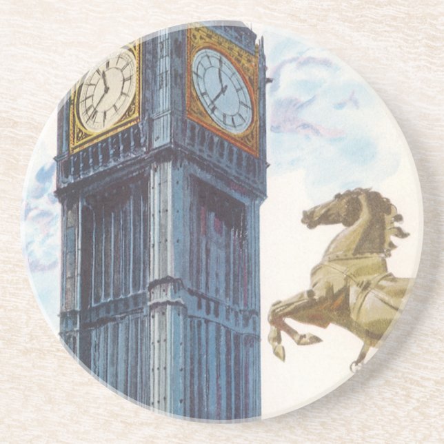 Big Ben Clock Tower at the Palace of Westminster Sandstone Coaster (Front)