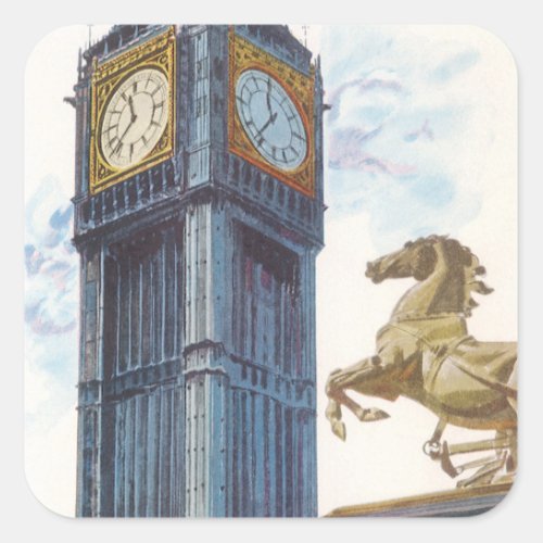 Big Ben Clock Tower at the Palace of Westminster Square Sticker