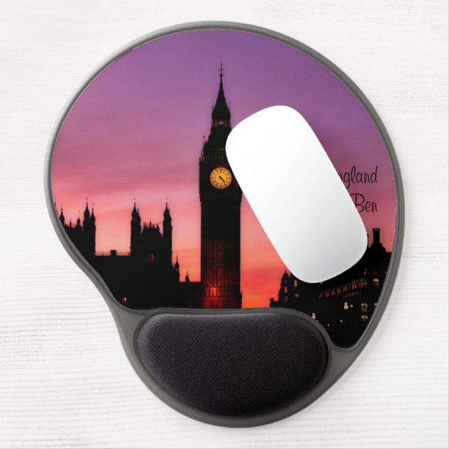 Big Ben Clock Tower London England in Sunset Gel Mouse Pad (Left Side)