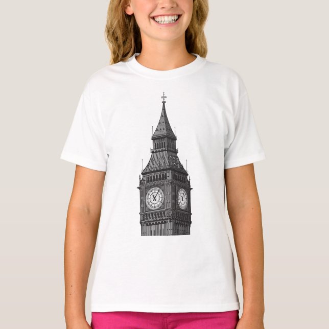 Big Ben Clock Tower London England T-Shirt (Front)