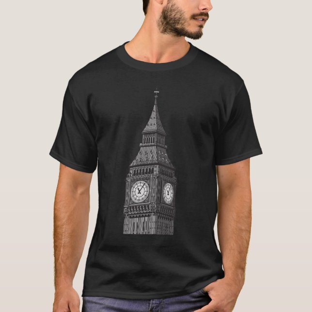 Big Ben Clock Tower London England T-Shirt (Front)