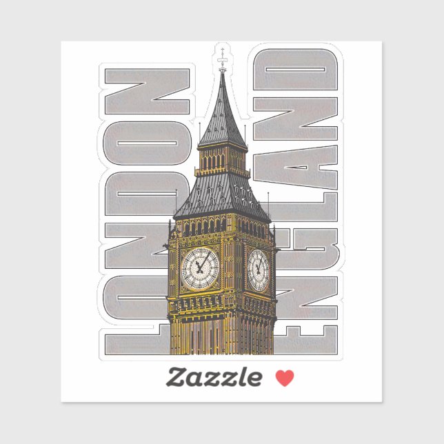Big Ben Clock Tower London England United Kingdom Sticker (Sheet)