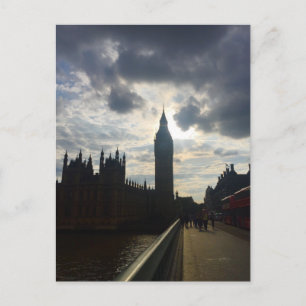 Big Ben Clock Tower London Sunset Photo Postcard