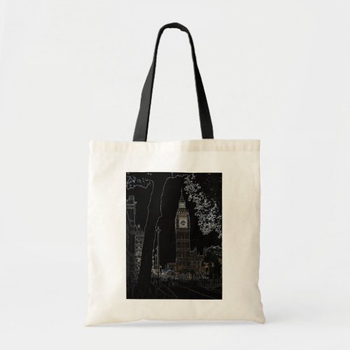 Big Ben Glows Colorful London Tote Bag