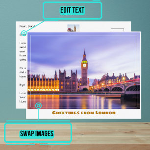 Big Ben & Houses of Parliament in London England Postcard