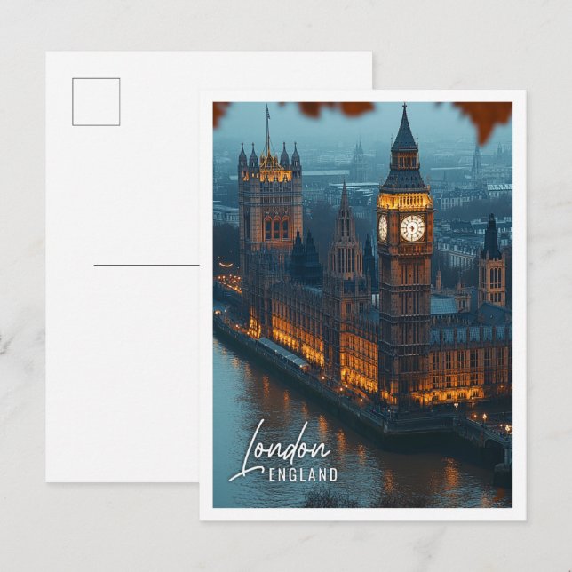 Big Ben Houses of Parliament London England Postcard (Front/Back)