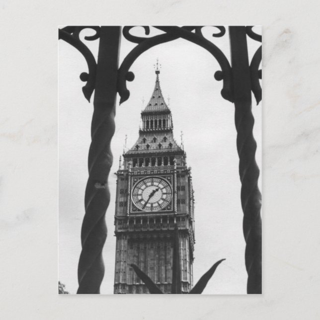 Big Ben in Black & White Postcard (Front)