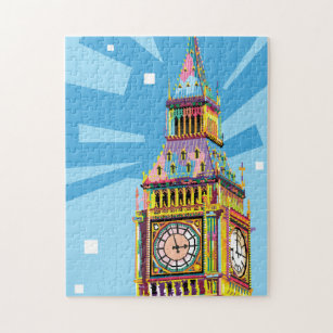 Big Ben in London Colorful Pop Art Jigsaw Puzzle