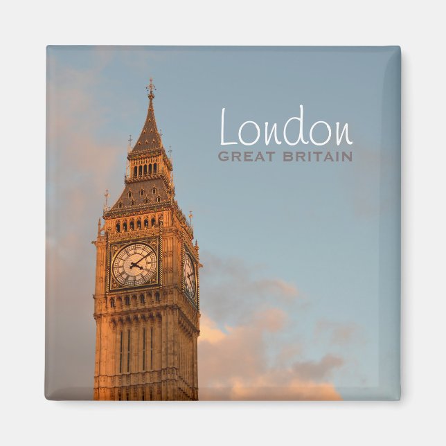Big Ben in London photo text magnet (Front)