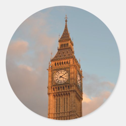 Big Ben in London round sticker