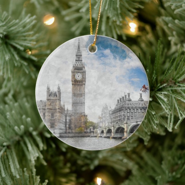 Big Ben London Ceramic Ornament – UK Travel  (Tree)