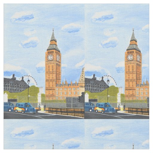 Big Ben London cotton fabric 