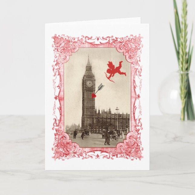 Big Ben London Cupid Valentine Card (Front)