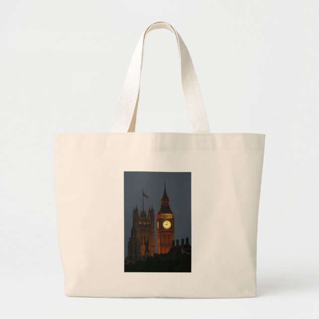 Big Ben-London-England Large Tote Bag (Front)