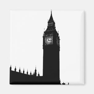 Big Ben London England silhouette graphic Magnet