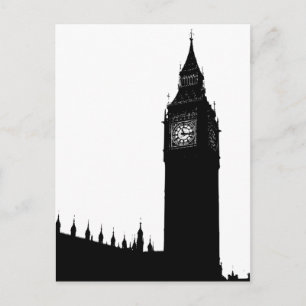 Big Ben London England silhouette graphic Postcard