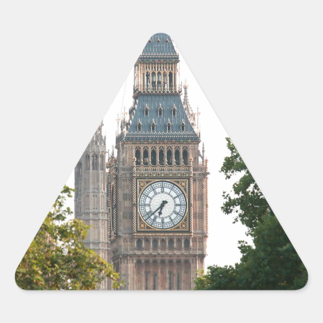 Big Ben London England Triangle Sticker (Front)