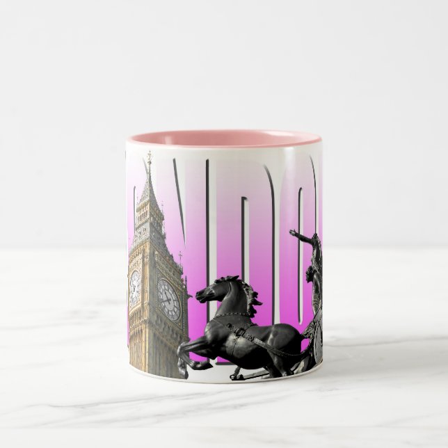 Big Ben-London-England Two-Tone Coffee Mug (Center)
