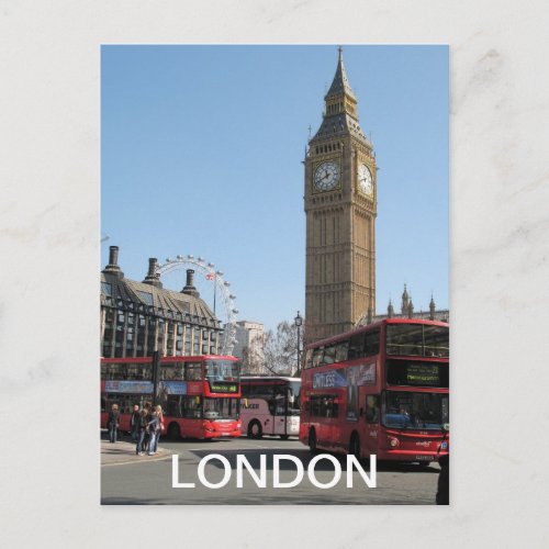Big Ben London Eye Westminster UK postcard