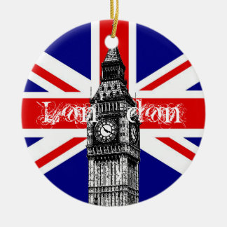 Big Ben London Flag Ornament
