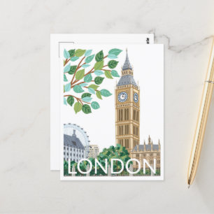 Big Ben London Illustration Postcard